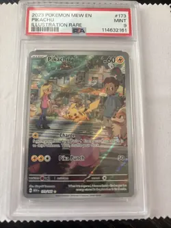 2023 POKEMON MEW EN-151 ILLUSTRATION RARE #173 PIKACHU PSA 9 - Image 1