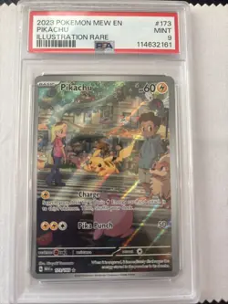 2023 POKEMON MEW EN-151 ILLUSTRATION RARE #173 PIKACHU PSA 9 - Image 2