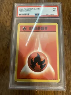 Graded PSA 7 1999 Pokemon Game Fire Energy #98 - Image 1