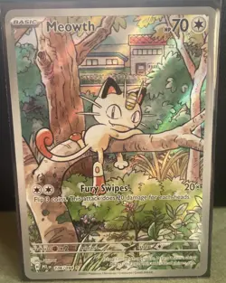⭐Meowth 106/094⭐ Phantasmal Flames Holo Full Art Pokemon - Image 2
