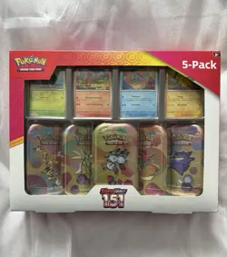 Pokemon TCG Scarlet & Violet 151 Mini Tins Costco Bundle, 5 Pack - Sealed - Image 1