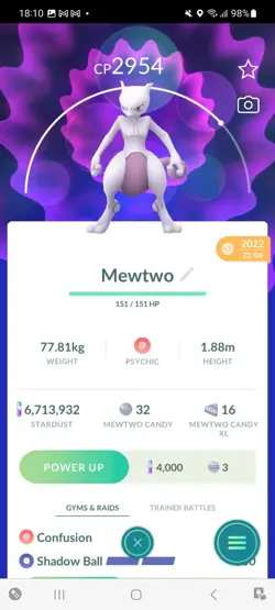 Pokemon Go Legendary Mewtwo ( Normal ) ( Reduced) - Image 1
