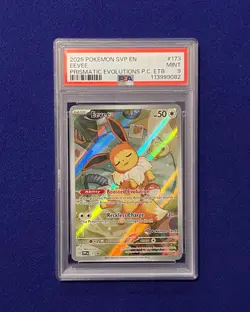 PSA 9 Eevee #173 Pokemon Center Prismatic Evolutions ETB Promo 2025 MINT - Image 1