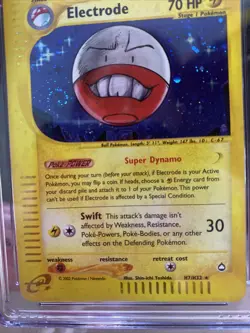 Pokemon Electrode H7/H32 Aquapolis Holo CGC 8.5 ~ Swirl - Image 4