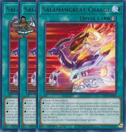 Yugioh! 3x Salamangreat Charge LD10-EN006 Rare 1st Ed NM - Image 1