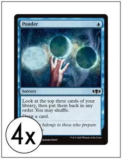 4x Ponder, Tarkir Dragonstorm Commander, Magic MTG NM - Image 1