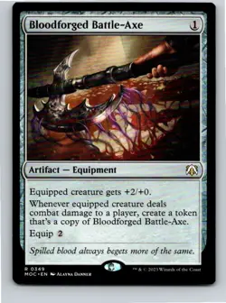 Magic the Gathering Bloodforged Battle-Axe March of the Machine Commander MTG - Image 1