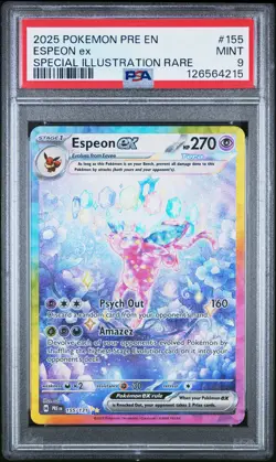 2025 POKEMON PRE EN-PRISMATIC EVOLUTIONS #155 ESPEON EX PSA 9 - Image 1