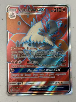 Pokemon Volcarona GX (Full Art) 213/236 SM Cosmic Eclipse Holo NM - Image 1