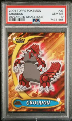 2004 Pokemon Topps Advanced Challenge Groudon #33 Non Foil PSA 10 *POP 27* - Image 1