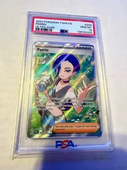 Pokemon TCG Trainer Perrin Holo Rare Twilight Masquerade 209/167 PSA 10 - Image 1