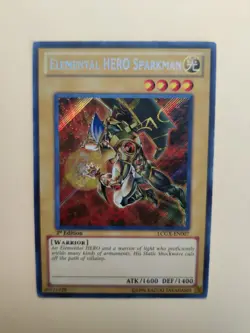 Yugioh! Elemental HERO Sparkman LCGX-EN007 Secret Rare 1st Ed MP - Image 1