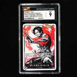 CGC 9 MINT 2023 One Piece JPN Portgas D. Ace OP03-001 L (Alt Art) - Image 2