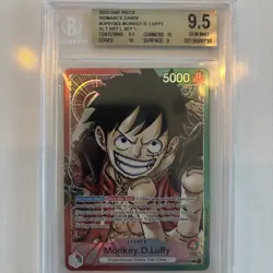 BGS 9.5 ONE PIECE Romance Dawn Monkey D. Luffy OP01 003 Alt Art Lead Pre Errata - Image 1