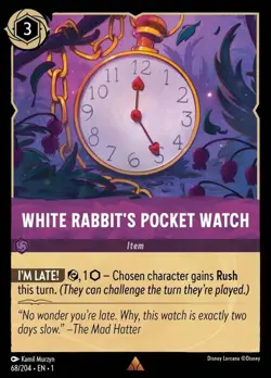 White Rabbit's Pocket Watch 68/204 Rare The First Chapter Disney Lorcana - Image 1