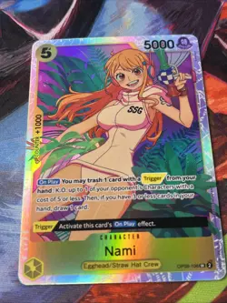 Nami SR OP08-106 English One Piece Card Game Two Legends NM - Image 2