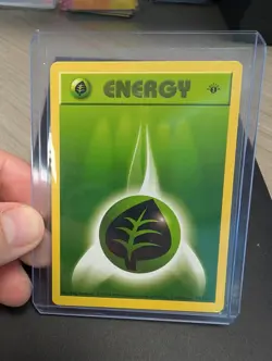 GRASS ENERGY Pokemon Card WOTC 1st Edition Base Set Shadowless 99/102 - Image 1