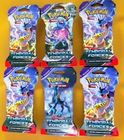 Lot of 6 Pokemon Booster Packs Scarlet & Violet Temporal Forces 6x10 =60 Cards - Image 1