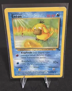 [German] Rare Vintage Pokemon Card Fossil 53/62 Enton/Psyduck LP+ Low Pop - Image 1