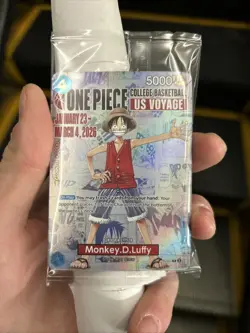 One Piece Monkey D. Luffy US Voyage College Basketball Card Rutgers IN HAND - Image 1