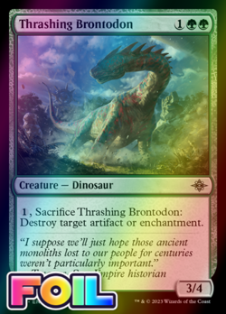 x1 Thrashing Brontodon LCI MTG 216 FOIL UNCOMMON M/NM 1x - Image 1