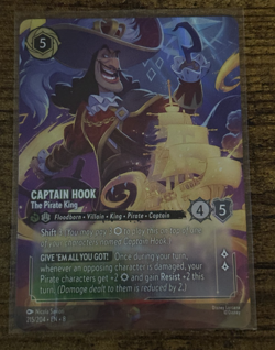 Disney Lorcana Enchanted Captain Hook 215/204 Reign of Jafar Enchanted Foil NM - Image 1