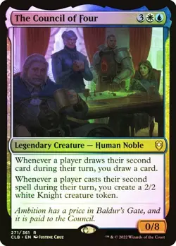 NM Foil The Council of Four, MTG, Baldur's Gate, Magic the Gathering, 271 - Image 1