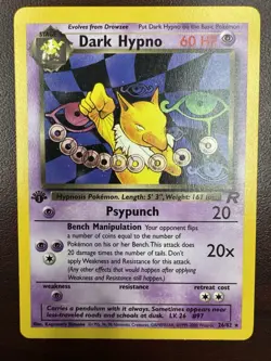Dark Hypno 26/82 Rare 1st Edition Team Rocket Pokemon Card LP/LP+ - Image 1