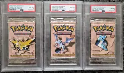 PSA 8 - 1999 WOTC Pokemon Fossil 1st Edition Zapdos, Aerodactyl & Lapras Packs! - Image 1