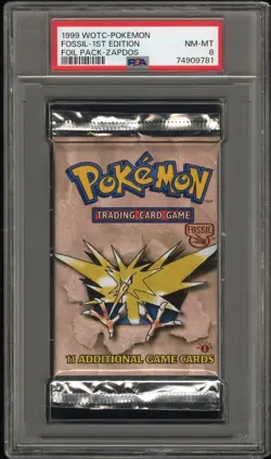 PSA 8 - 1999 WOTC Pokemon Fossil 1st Edition Zapdos, Aerodactyl & Lapras Packs! - Image 3