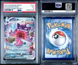 2021 POKEMON SWORD & SHIELD FUSION STRIKE SECRET #271 FULL ART/GENGAR VMAX PSA 5 - Image 3