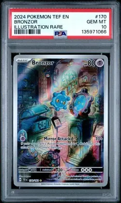 Bronzor 170 PSA 10 2024 Pokemon TEF EN Illustration Rare - Image 1