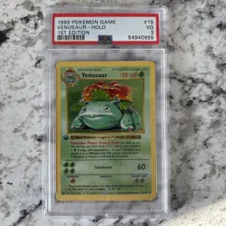 Pokemon Venusaur Base Set Shadowless 1st Edition Holo Rare #15 PSA 3 - Image 1