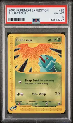 2002 POKEMON EXPEDITION #95 BULBASAUR PSA 8 - Image 1