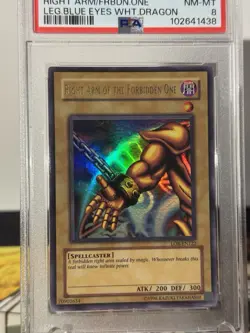 Yugioh Right Arm of The forbidden One LOB-EN122 Ultra Rare PSA 8 - Image 3