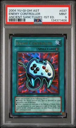 2004 YU-GI-OH! AST-ANCIENT SANCTUARY 1ST ED #037 ENEMY CONTROLLER PSA 9 - Image 1