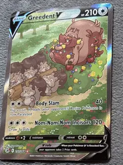 Greedent V 257/264 Pokemon Card Fusion Strike Alternate Art Holo - Image 2