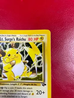 Lt. Surge's Raichu 11/132 Gym Challenge Holo First Edition Pokemon Card - Image 4