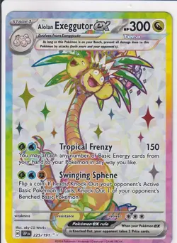Pokemon TCG Surging Sparks Alolan Exeggutor EX Ultra Rare Card 225/191 - Image 1