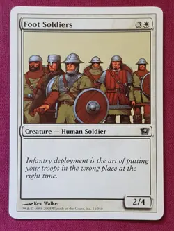 Magic The Gathering 9TH EDITION FOOT SOLDIERS white card MTG - Image 1