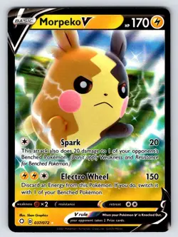 Morpeko V 037/072 Shining Fates Ultra Rare Holo Pokemon Card NM - Image 1