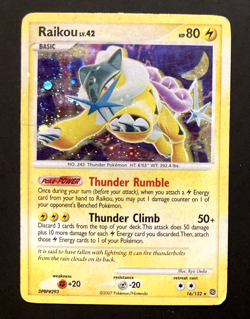 Raikou 16/132 Secret Wonders Holo Pokemon Card | Holo Bleed | SWIRL | HP-DMG - Image 1