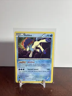 Keldeo XY191 Holo Rare Cosmos Promo Card SWIRL!!! Pokemon TCG - Image 2