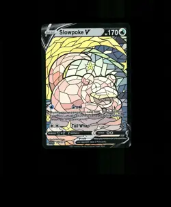 Fan-Art READ DESCRIPTION BELOW HOLO Slowpoke Card Stained Glass Pokemon Card p1 - Image 1
