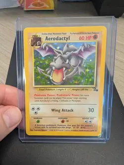 Pokemon Aerodactyl Fossil Holo Rare 1/62 Unlimited English TCG Card 1999 1/62 - Image 1