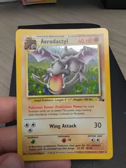 Pokemon Aerodactyl Fossil Holo Rare 1/62 Unlimited English TCG Card 1999 1/62 - Image 3