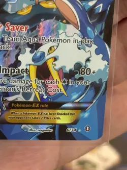 Pokemon Team Aqua's Kyogre EX 6/34 Double Crisis Full Art Holo Ultra Rare Card🔥 - Image 4