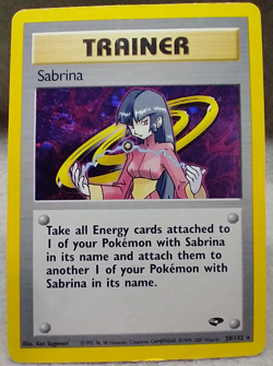 Pokemon TCG Gym Challenge Sabrina Trainer Holo Unlimited Rare Card 20/132 #Feb2 - Image 1