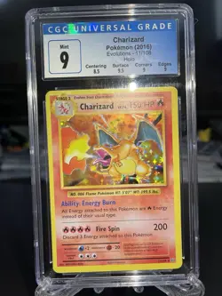 HOLO BLEED Misprint Error 2016 XY Evolutions Charizard 11/108 Pokemon CGC 9 - Image 1