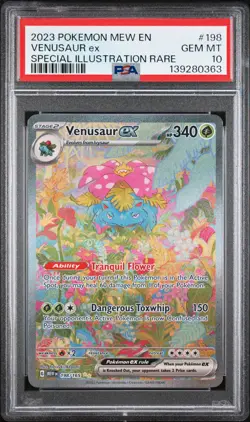 2023 POKEMON MEW EN-151 SPECIAL ILLUSTRATION RARE #198 VENUSAUR EX PSA 10 - Image 1